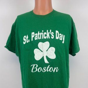 St Patricks Day Boston Massachusetts Shamrock T Shirt Green Size L